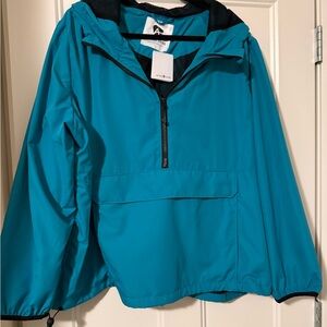 New Active Zone Teal and Black Windbreaker